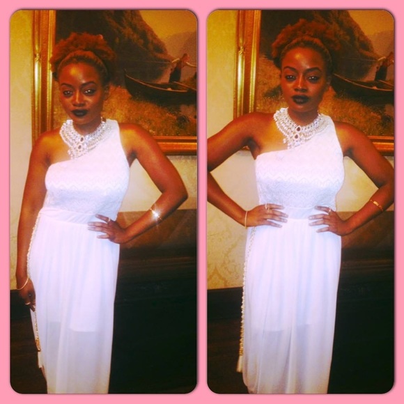 White flowy dress