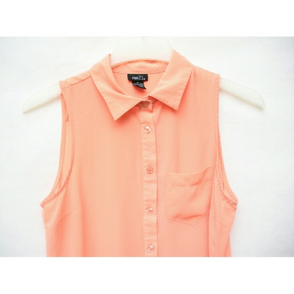 Chiffon Peach Blouse - Picture 2 of 4