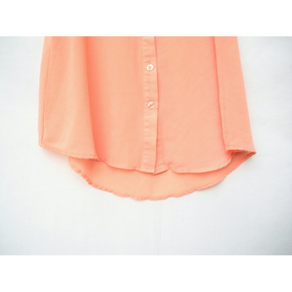Chiffon Peach Blouse - Picture 3 of 4