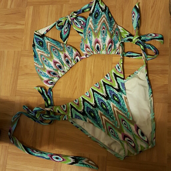 Bling peacock swimsuit