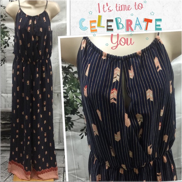 NAVY & RUST JUMPSUIT - Picture 2 of 2