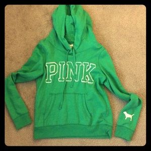 VS PINK Green Sweatshirt Size Medium