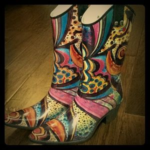 Abstract rain boots