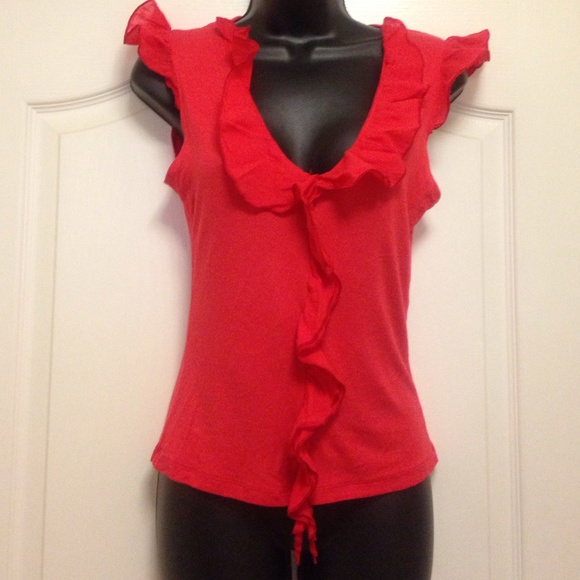 Coral Ruffled Blouse