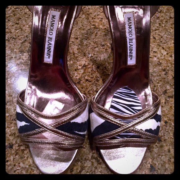 LOWER PRICE! Authentic Manolo Blahnik Zebra Heels