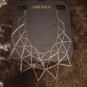 Forever 21 gold triangle bib necklace