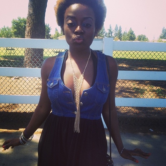 Denim flowy dress