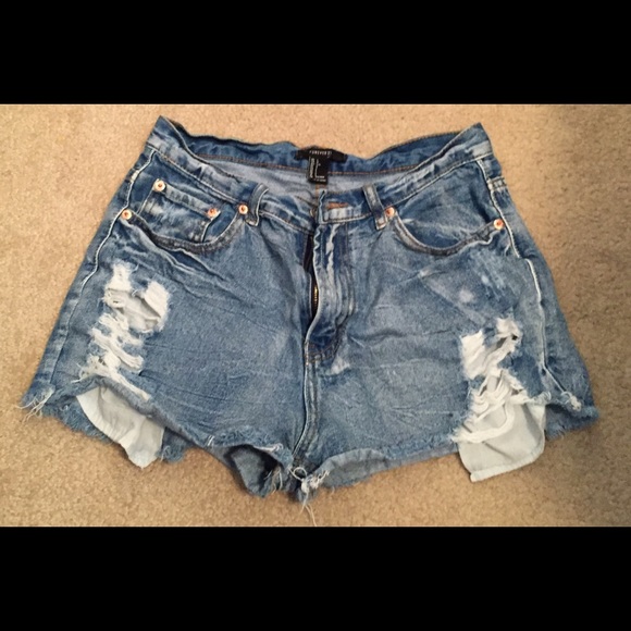 Trendy Ripped Jean Shorts