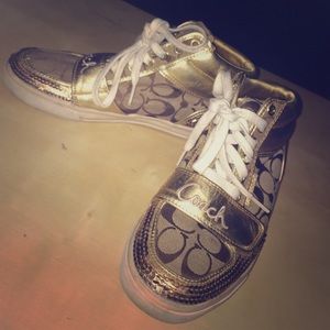 COACH gold high tops