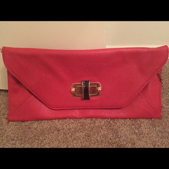 Dark coral satchel.