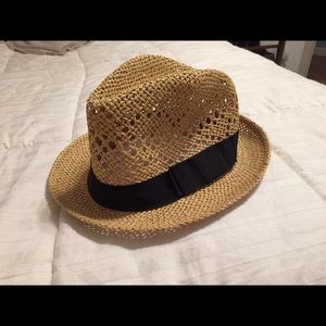 H&M Black Ribboned Straw Hat