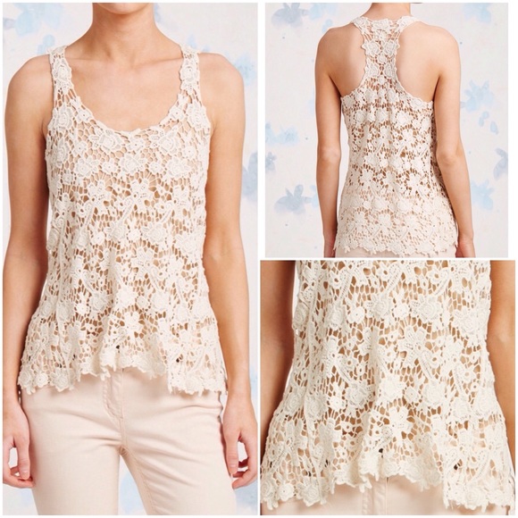 🌟Sold🌟Forgotten Grace Racerback Crochet Top - Picture 2 of 2
