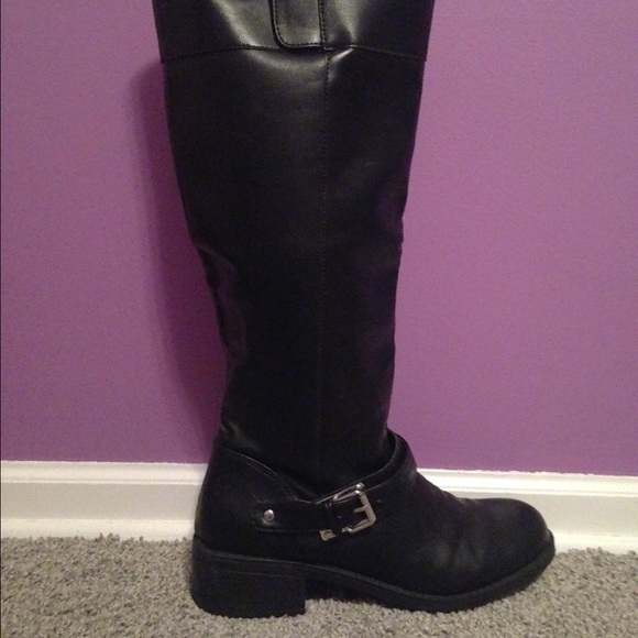 Tall, Black, Leather Boots