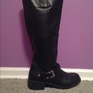 Tall, Black, Leather Boots