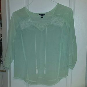 Mint green AE peasant blouse