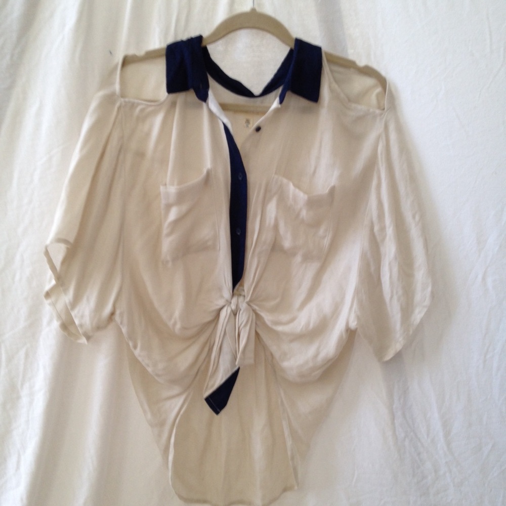 Urban outfitters white top with shoulder cutouts