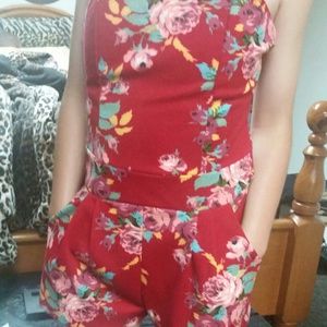 Red floral jumper size small