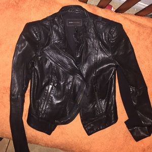 Black bcbgmaxazara leather jacket xs