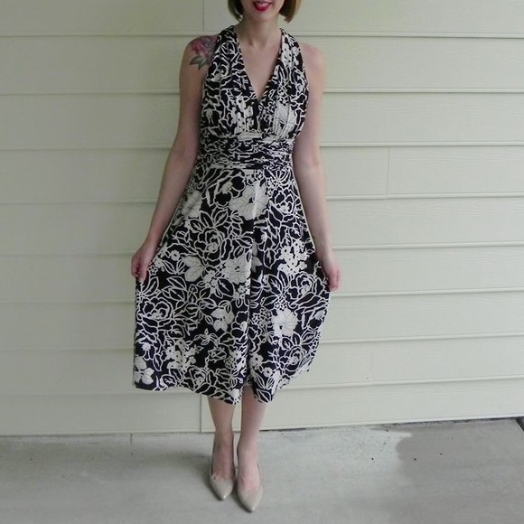 Black and white print dress