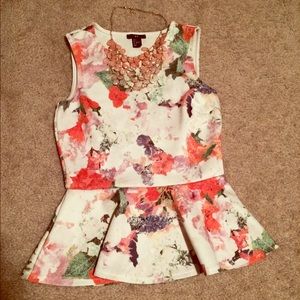 H&M Floral Peplum Top