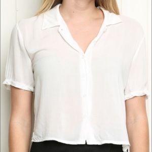 Brandy Melville white felicity top