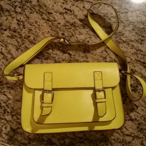 A neon cross-body bag