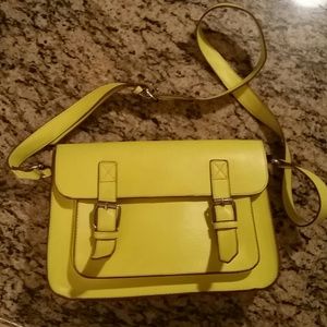 A neon cross-body bag