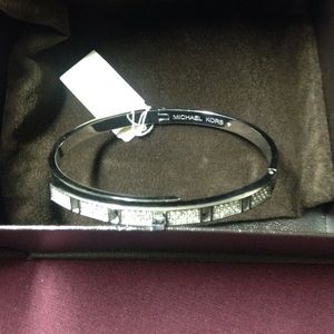 Michael Kors silver turnlock bracelet
