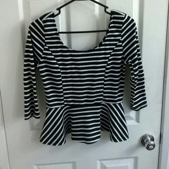 Peplum striped top