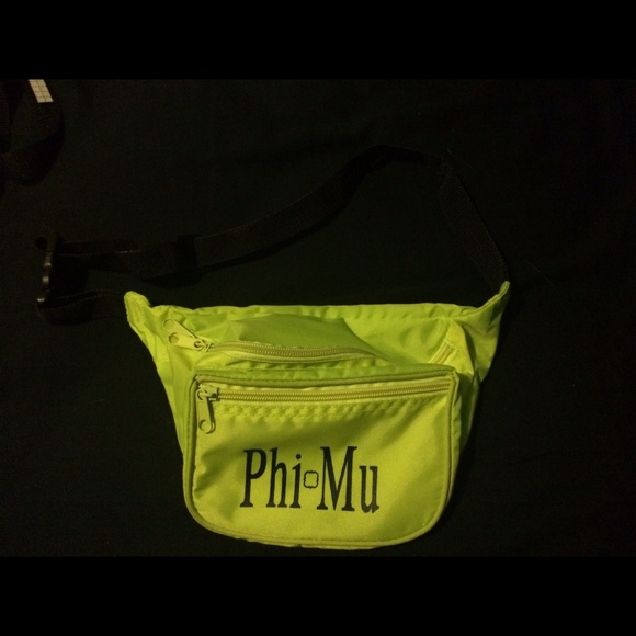 Yellow Phi Mu adjustable fanny pack