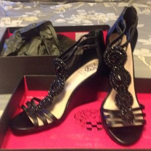 Vince camuto black dress sandals 8.5 like new