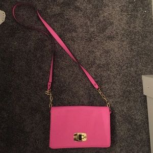 Hot pink cross body bag