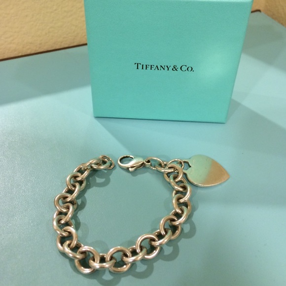 Authentic Tiffanys heart tag silver chain bracelet