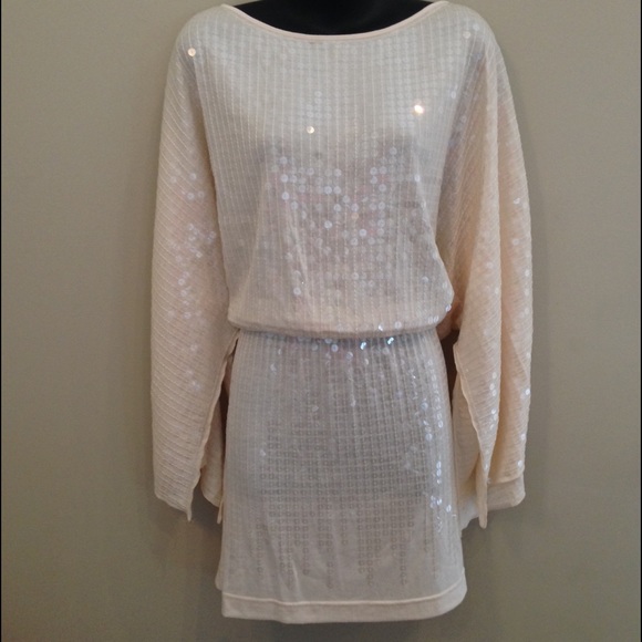 LaRok ivory sequin tunic dress - size Medium