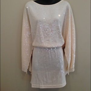 LaRok ivory sequin tunic dress - size Medium