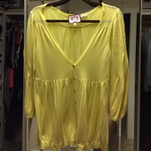 Yellow Juicy Couture lightweight Cardigan size Med