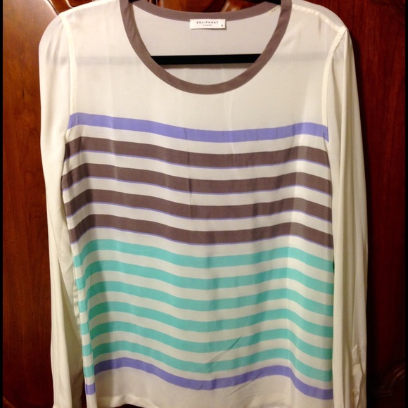 NWOT Equipment long sleeve medium striped blouse
