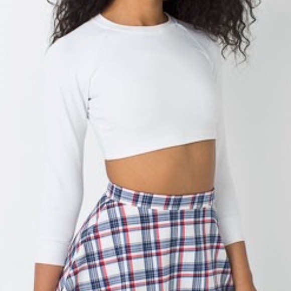 Solid Long Sleeve Ponte Crop Raglan Sweater