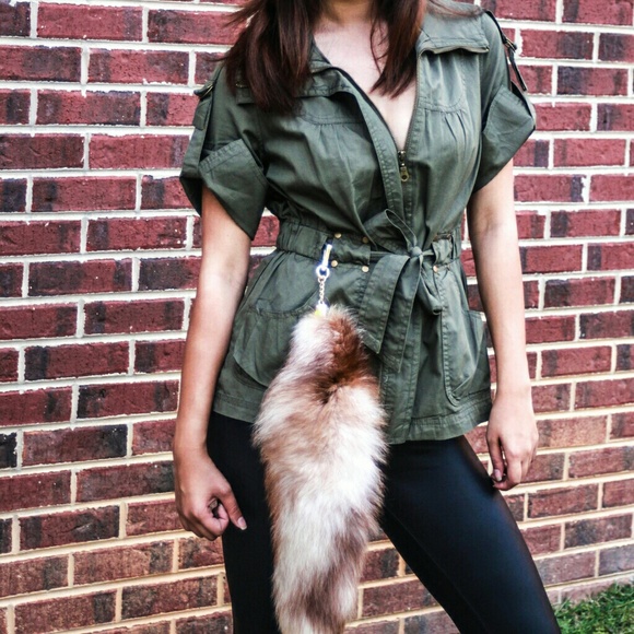 Charlotte Russe Tops - {Host pick} FINAL: Army green zipup blouse