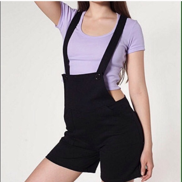 American apparel black overalls