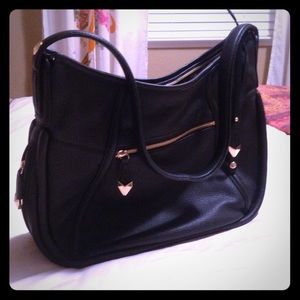 Perlina Leather Handbag Black Brand New Large
