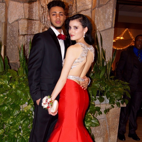Jovani 2015 red mermaid prom dress - Picture 3 of 4