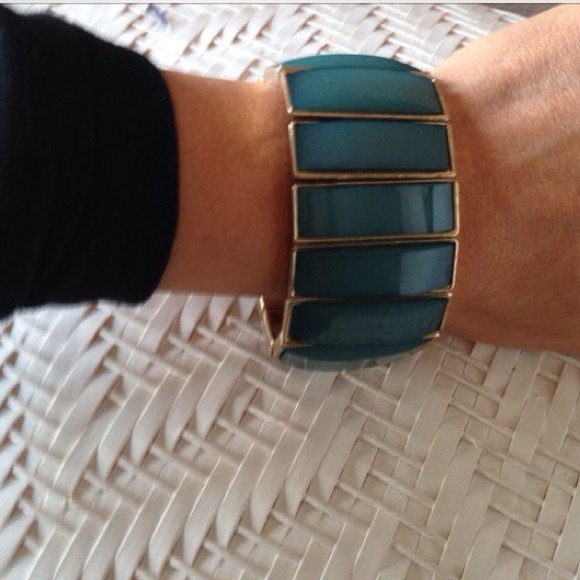 Teal Gold Cuff Bracelet - Picture 3 of 3