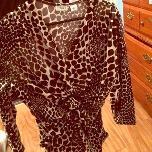 Dressy long sleeve printed top