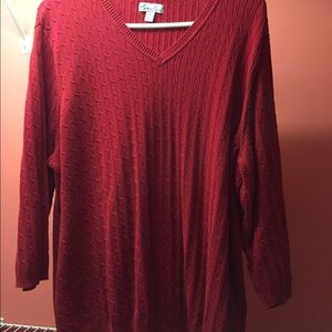 Red 3/4 sleeve sweater!