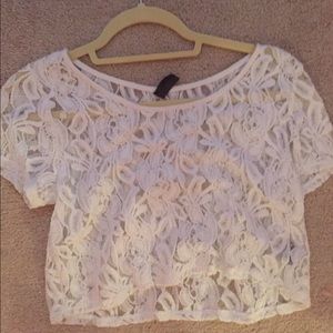 Crop white flower top