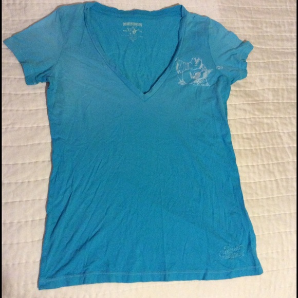 Authentic True Religion Buddha T-Shirt-Medium-Blue