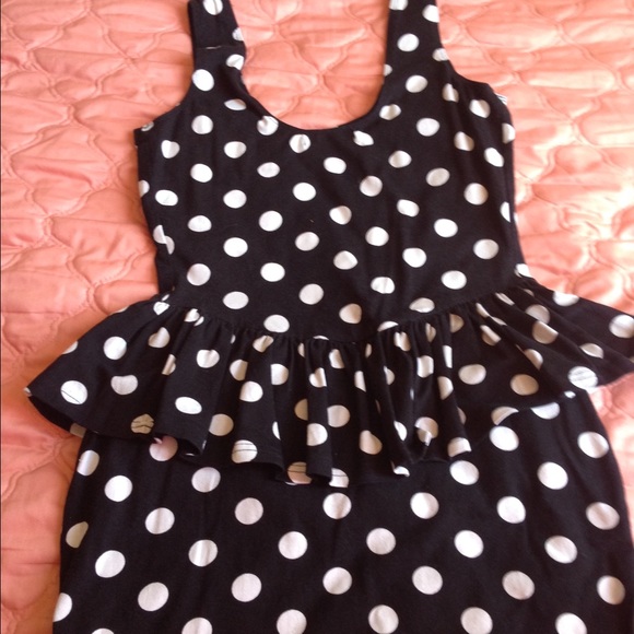 Forever 21 peplum polka dot dress