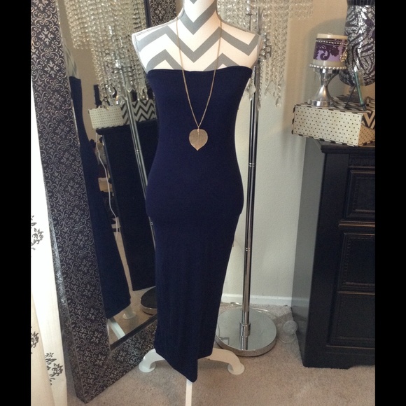 Missguided Dresses & Skirts - Navy Blue strapless pencil dress