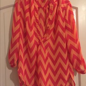 Sheer chevron top from Gordmans.